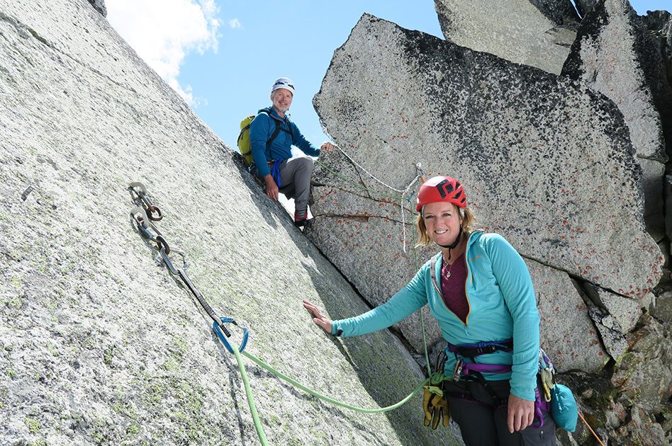 Alpine rock climbing at the Durrand Glacier