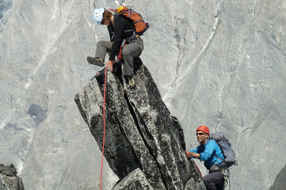 Alpine rock climbing at the Durrand Glacier