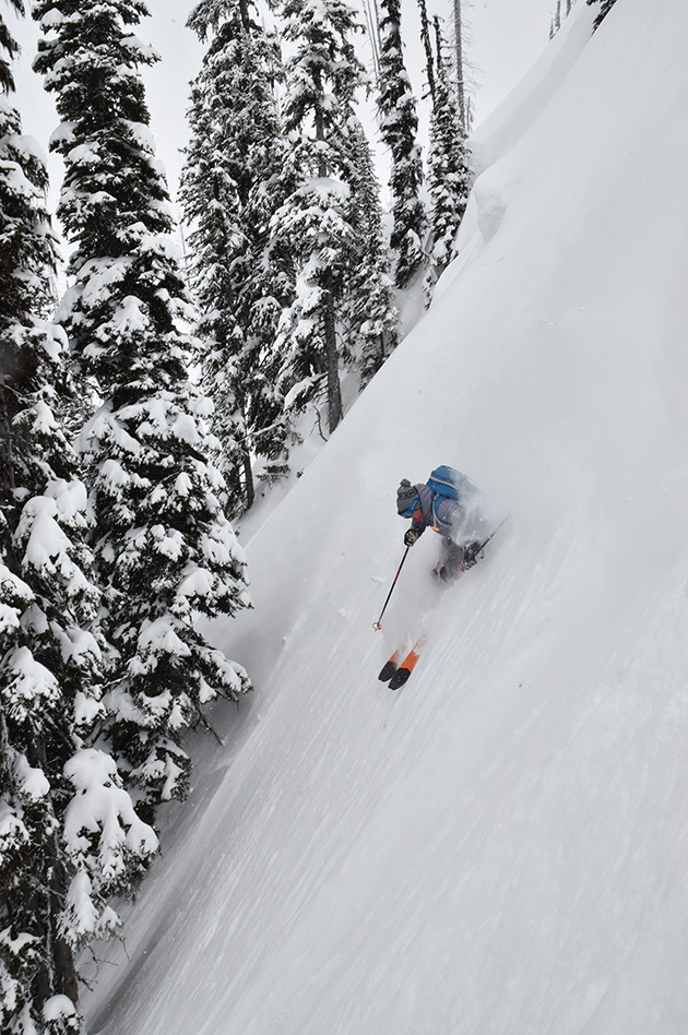 Powder skiing at the Durrand Glacier Chalet
