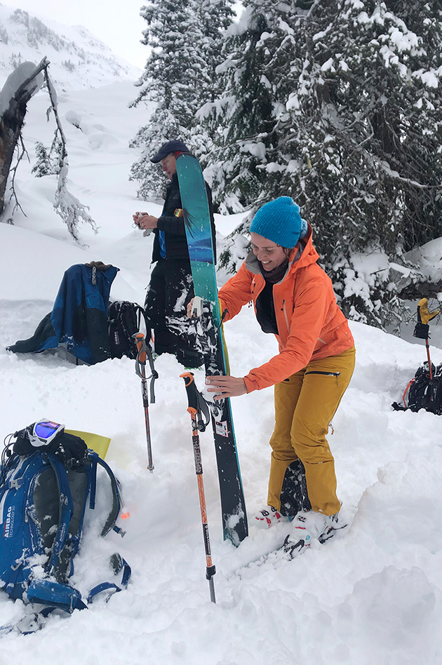 Powder skiing at the Durrand Glacier Chalet