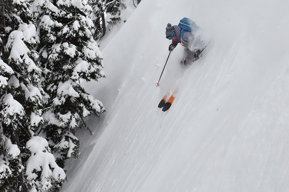 Powder skiing at The Durrand Glacier Chalet