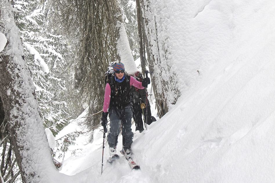 Powder skiing at The Durrand Glacier Chalet