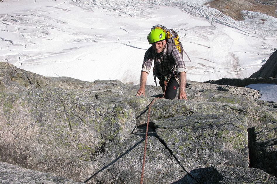 Alpine rock climbing at the Durrand Glacier